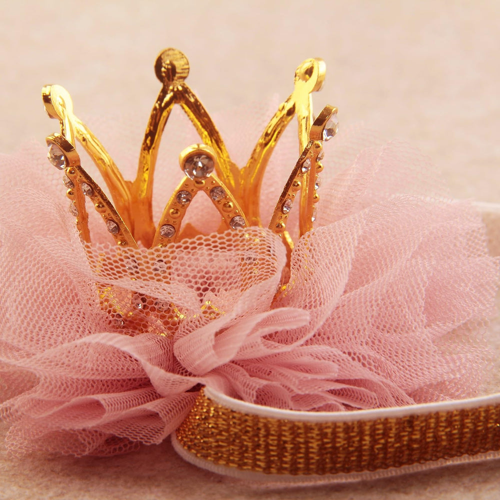 Nishine mini crown headband worn on baby for portraits.