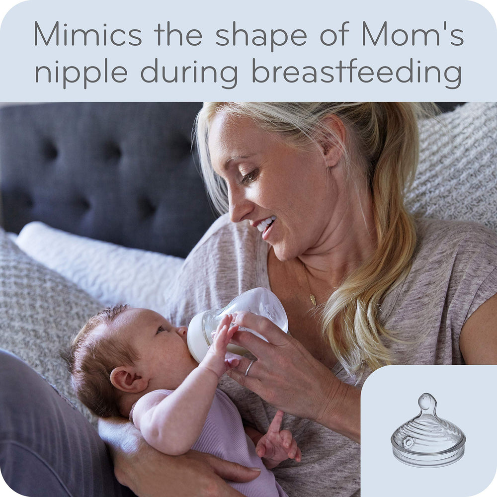 NUK Simply Natural bottle flow view illustrating natural feeding movement