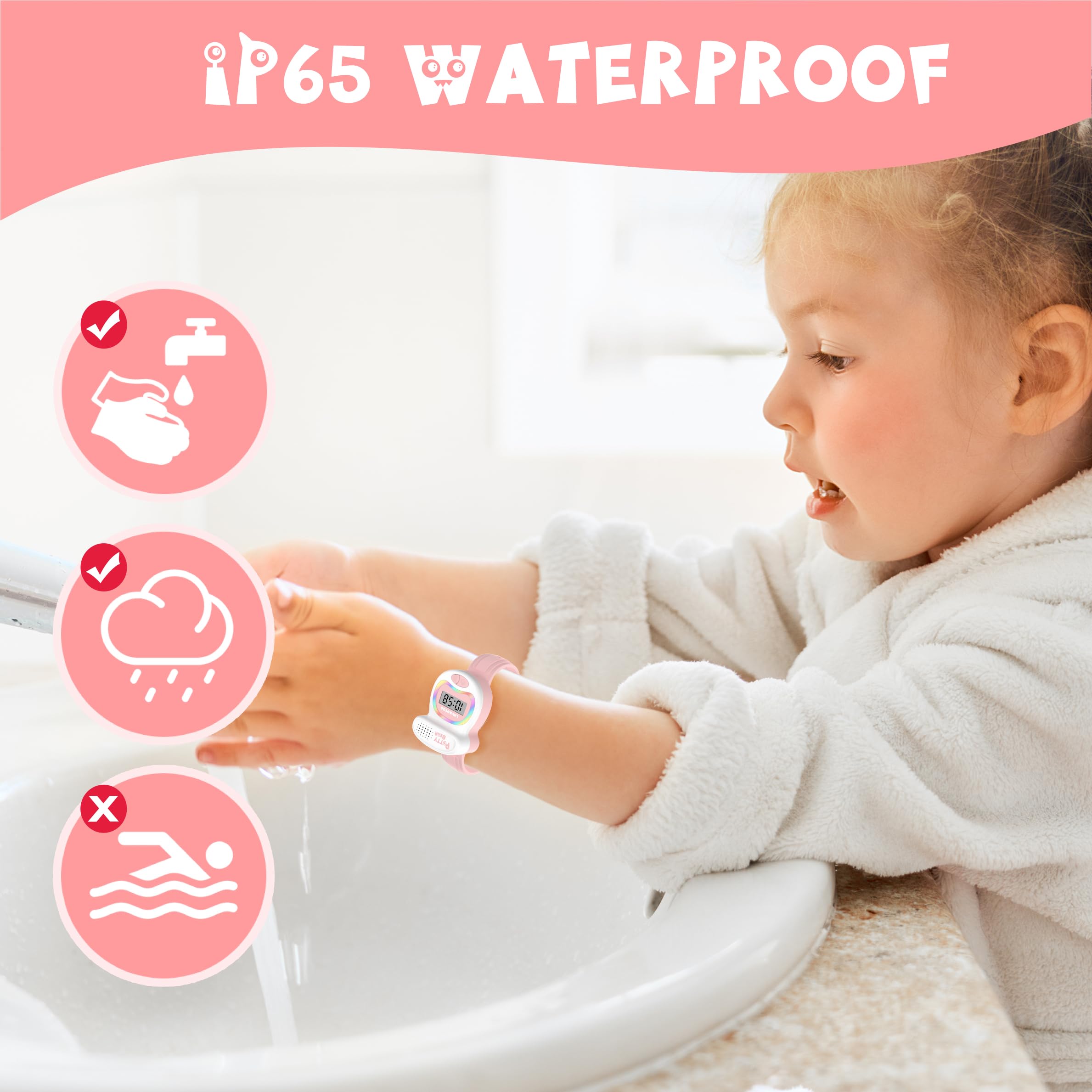 A ALPS kids watch stainless steel buckle resists rust during handwashing.