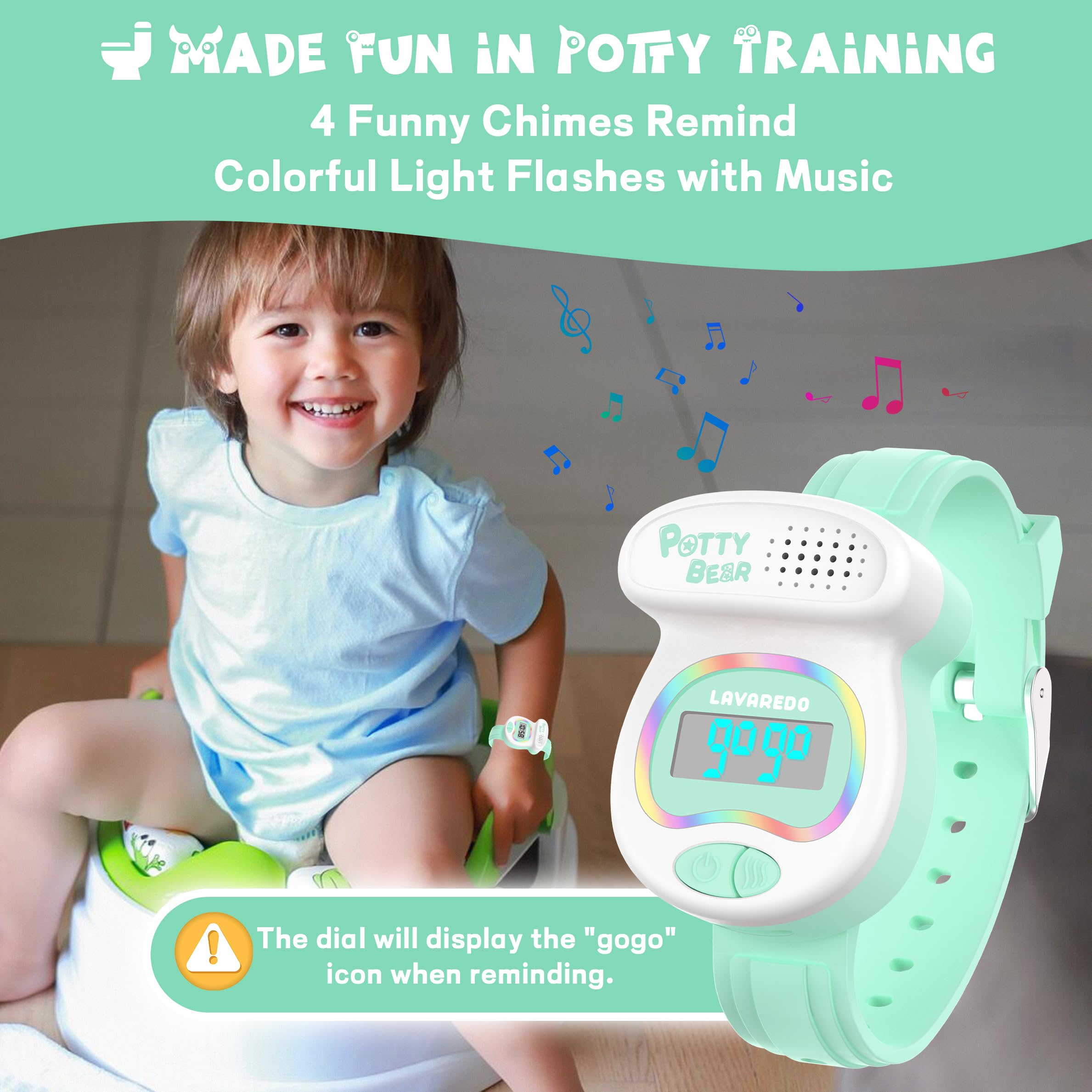 A ALPS kids watch LED lights color-change visuals attract attention during reminders