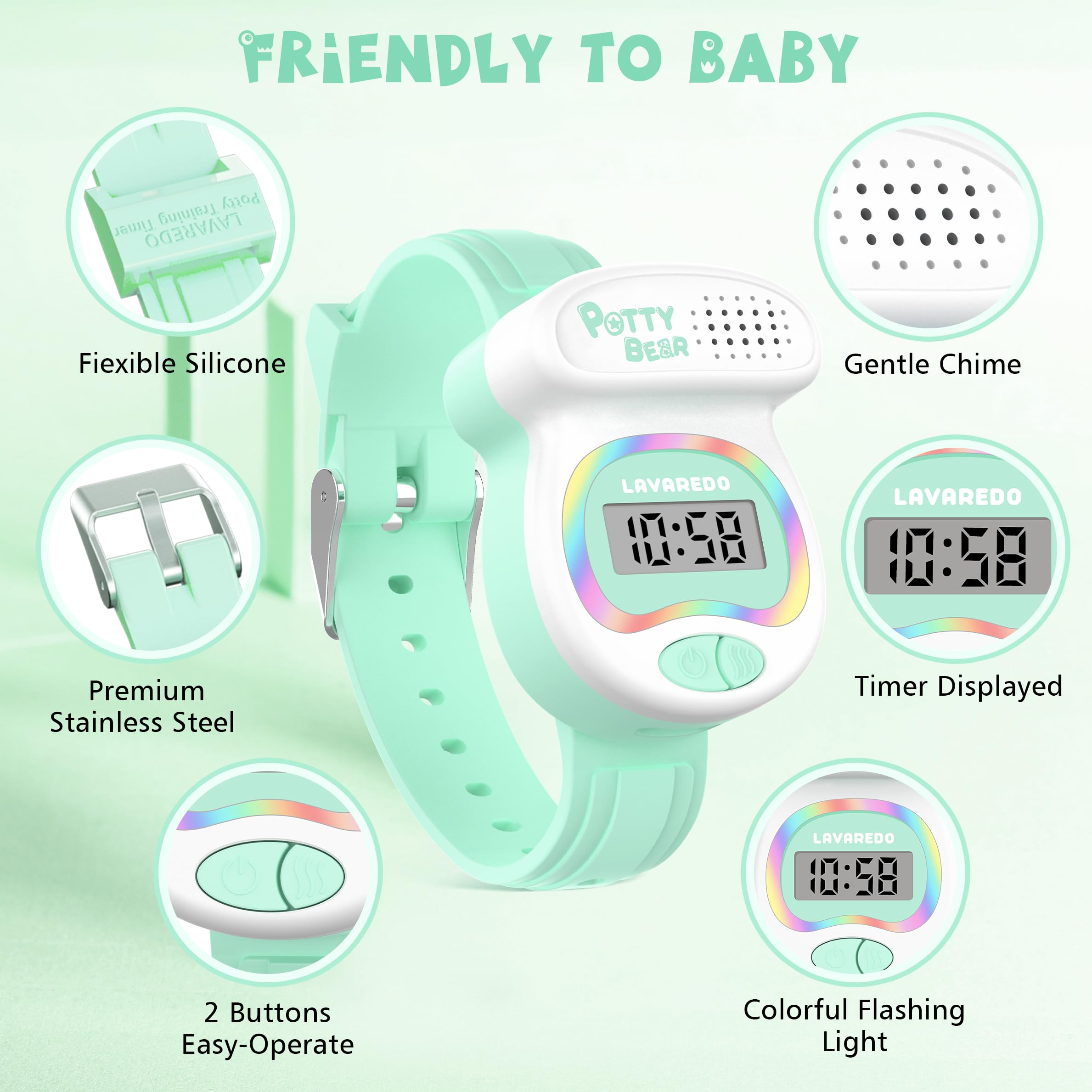 A ALPS potty timer watch battery-indicator visible during charging
