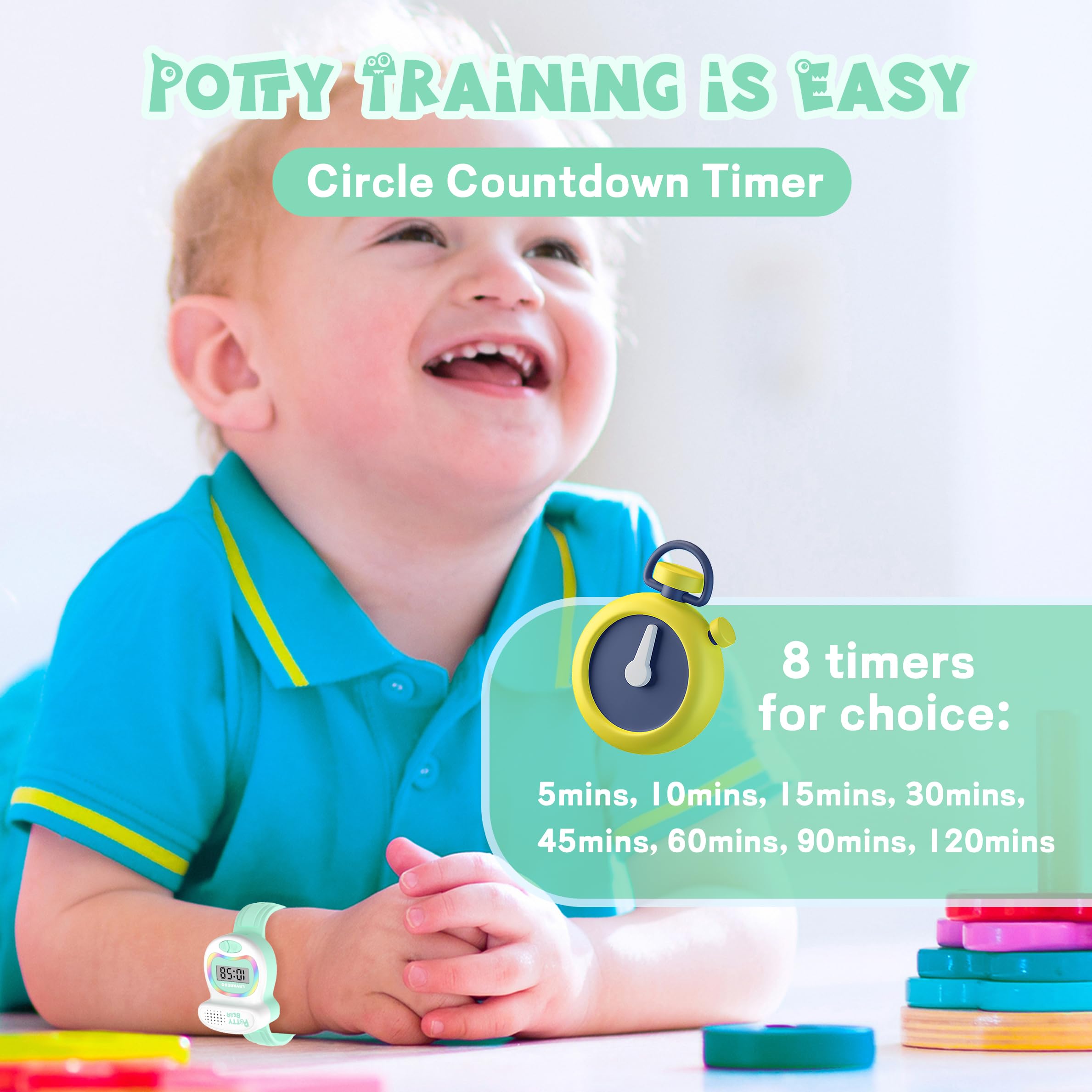 A ALPS potty timer watch strap closeup soft silicone band for comfortable wear