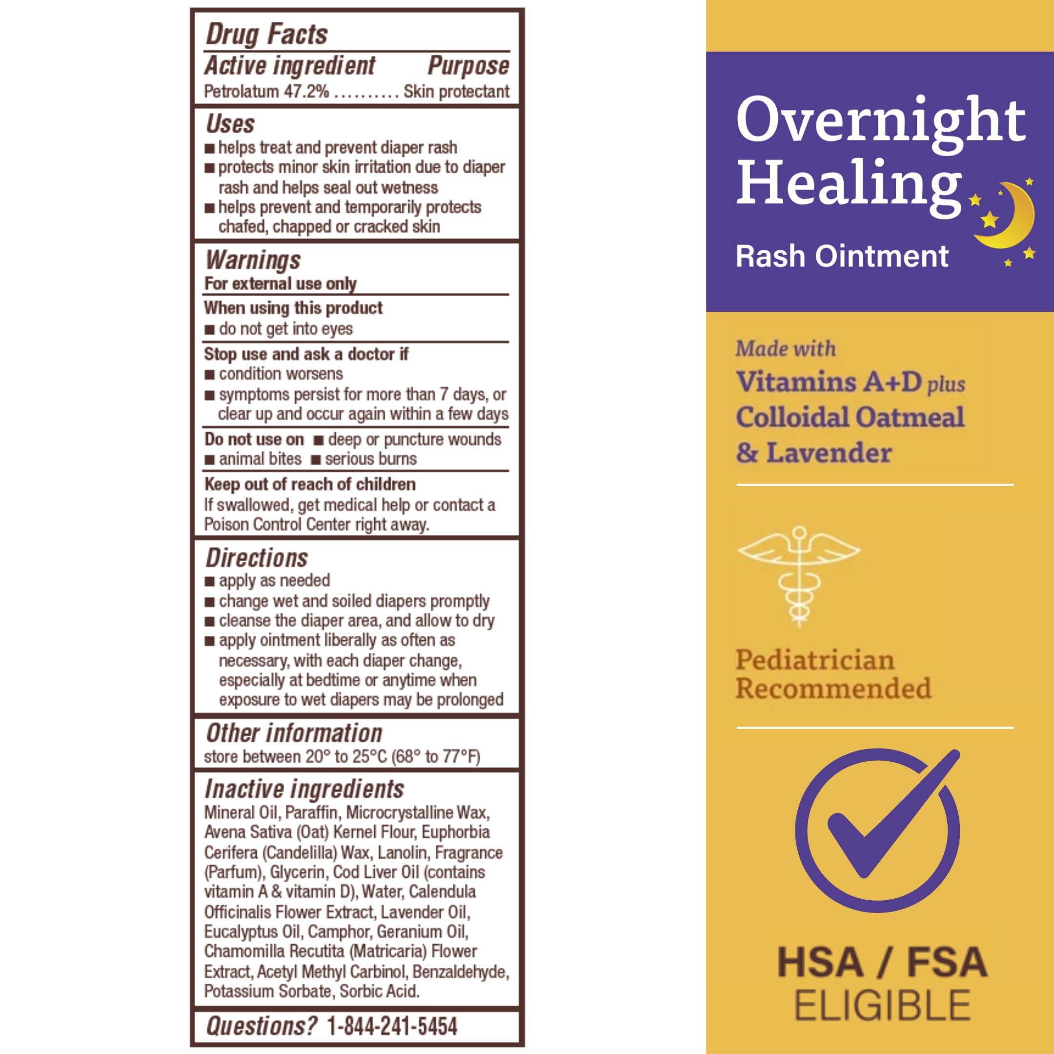 A+D Ointment jar close-up label highlights vitamins and lavender soothing formula
