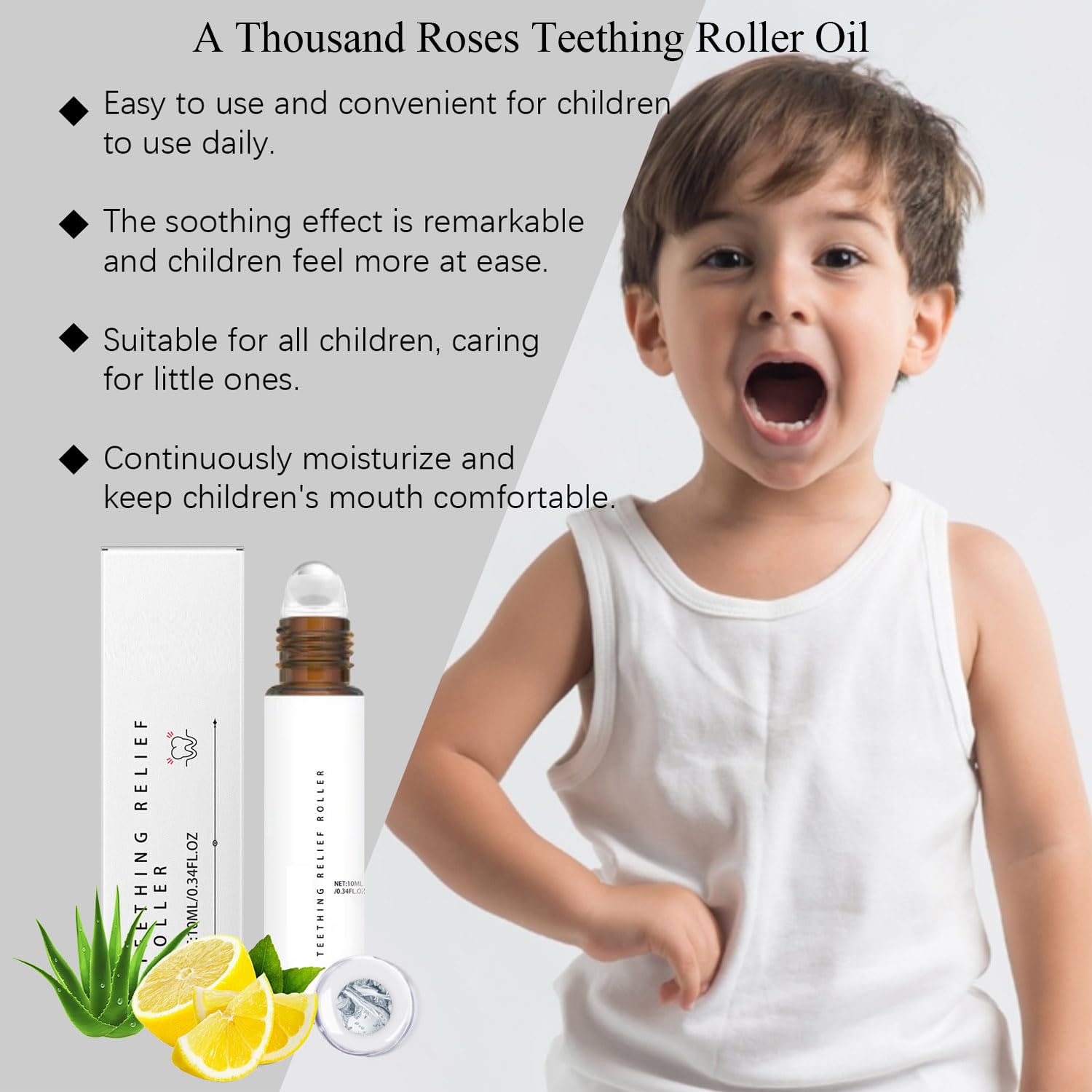 A Thousand Roses Teething Roller being used in a parent and baby care moment.