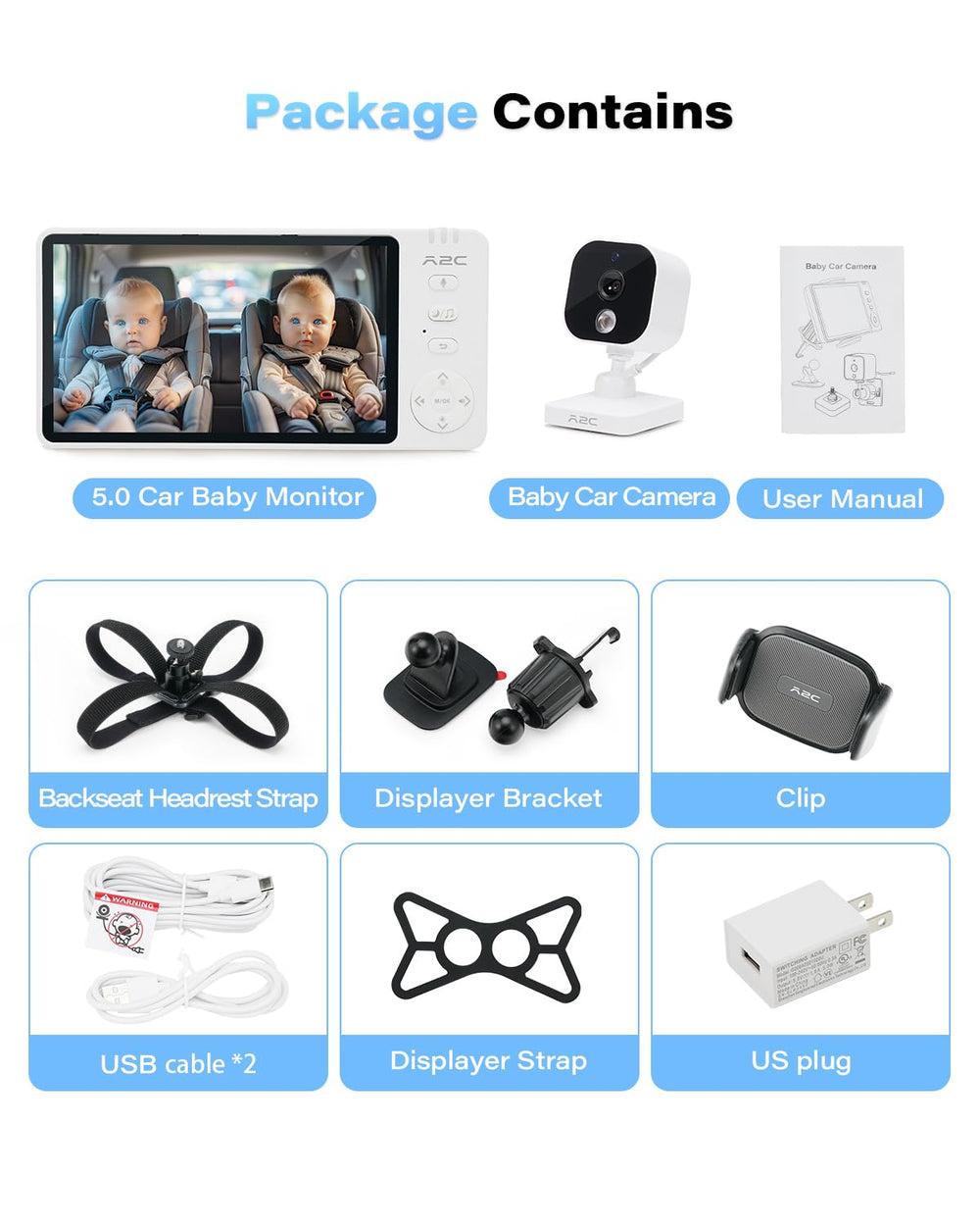 A2C Baby Car Camera quick pairing process with plug-and-play reliability.