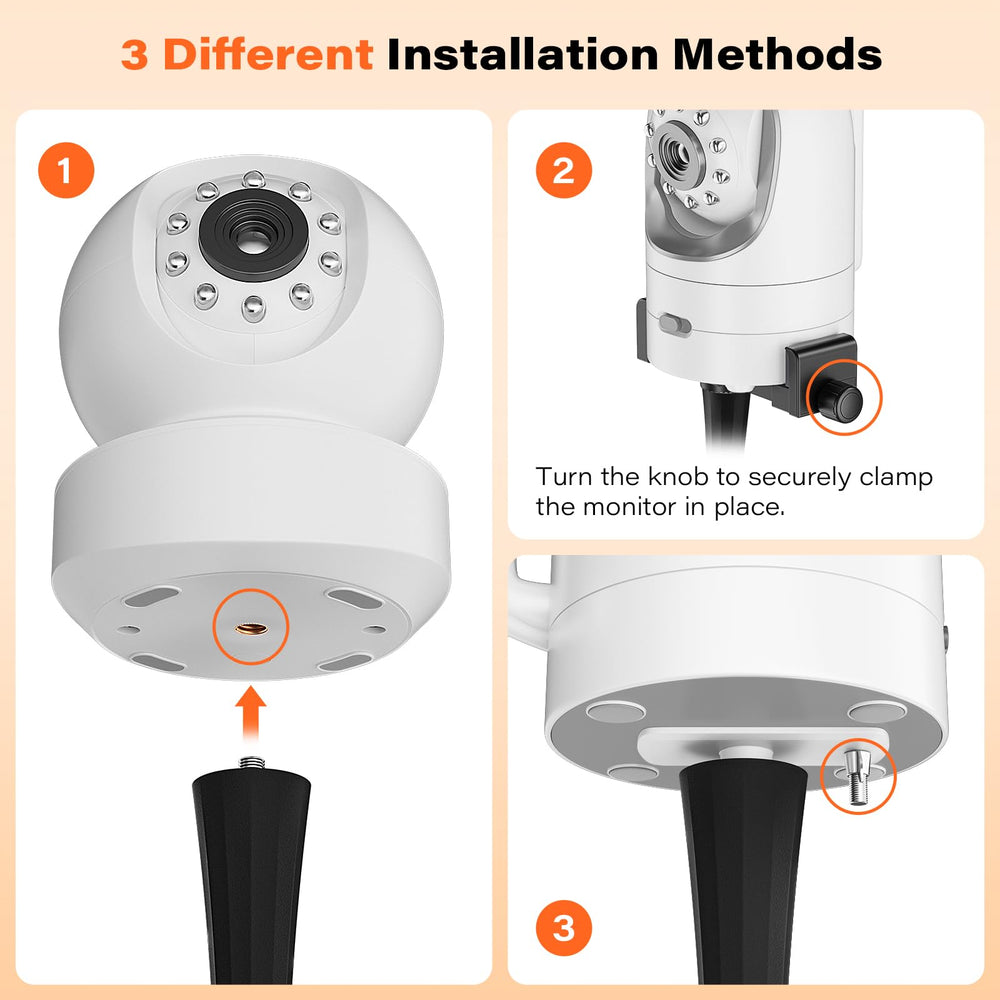 A2C Baby Monitor Mount tool-free-install allows quick setup around furniture
