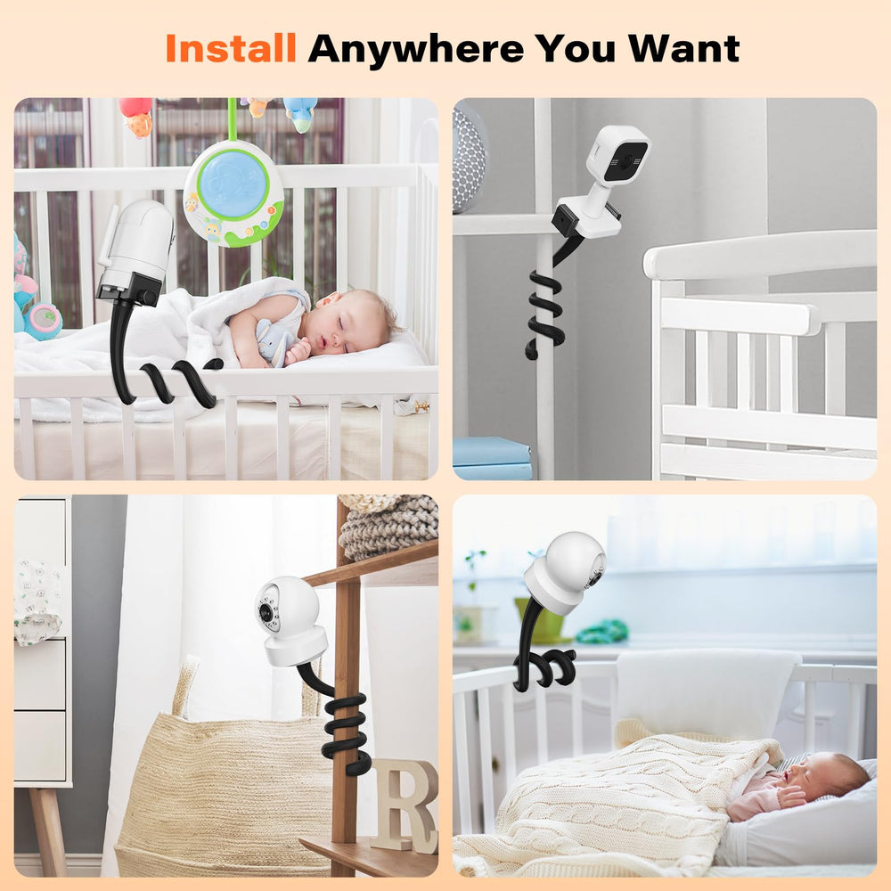 A2C Baby Monitor Mount wrap-around-crib secures the monitor around a crib