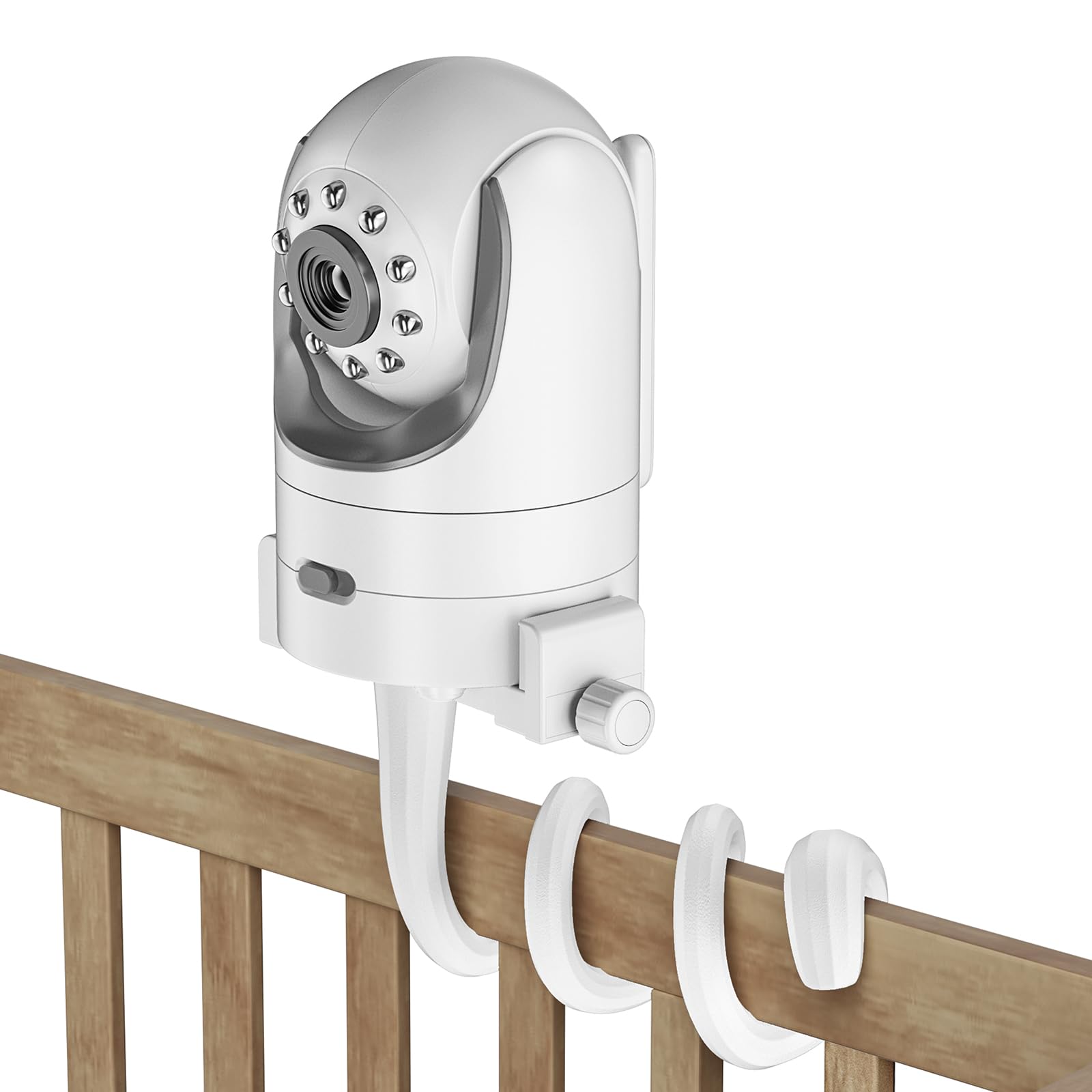 A2C universal baby monitor mount with gooseneck offers flexible viewing around the crib.