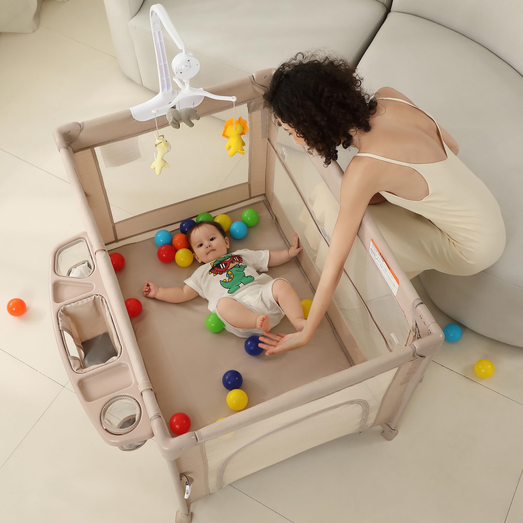 A2DAO-foldable-travel-playard folds quickly for trips and visits.