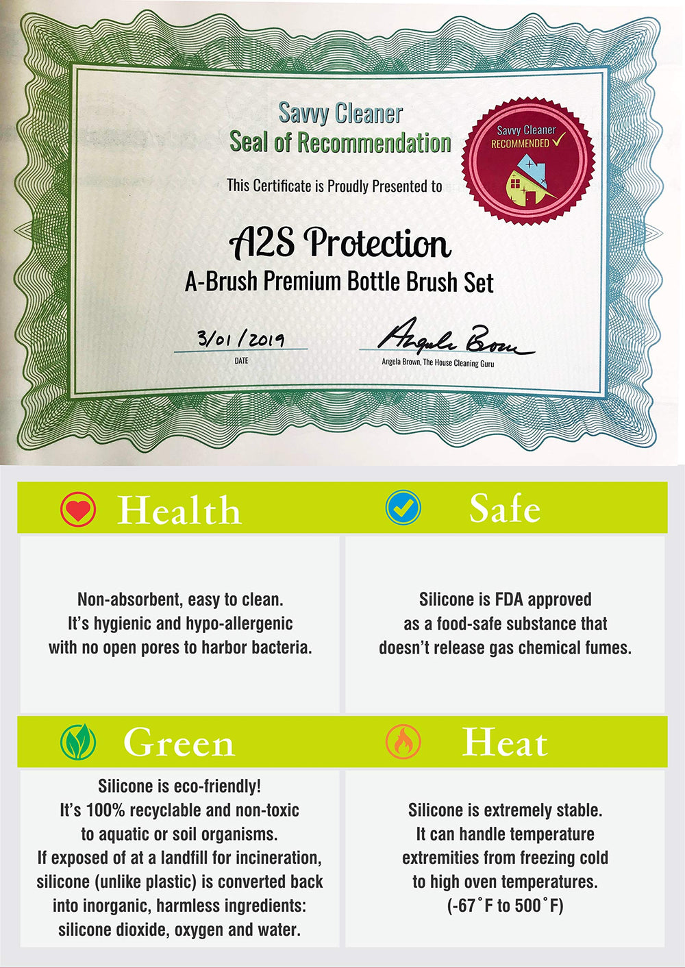 A2S Protection A-Brush kitchen multiuse brush for cups jars and infusers