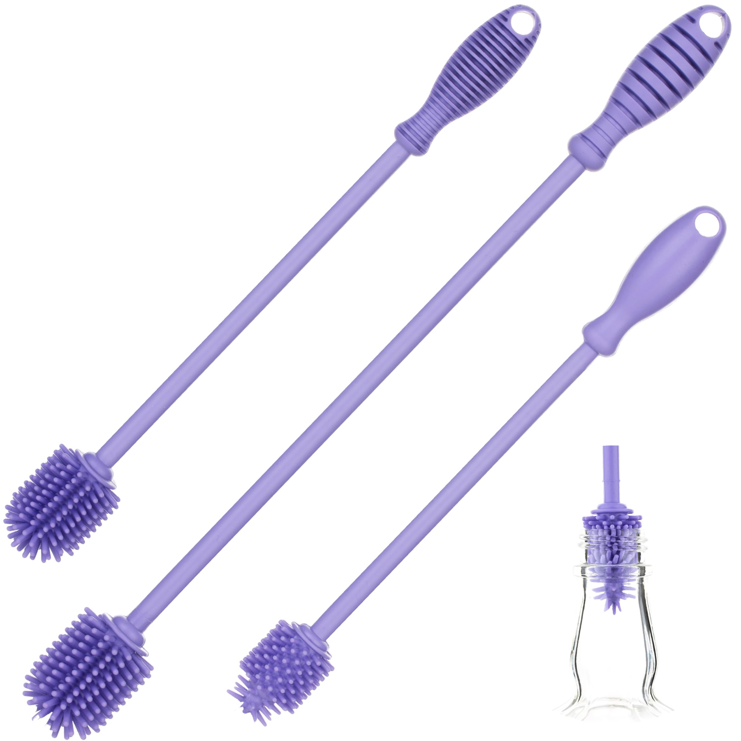 A-Brush long-handle bottle cleaner by A2S Protection reaches narrow openings for thorough cleaning.