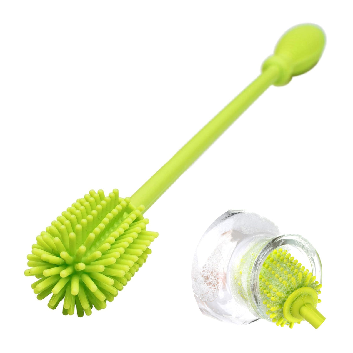 A2S Protection A-Brush long-handle closeup shows easy reach for narrow bottle openings