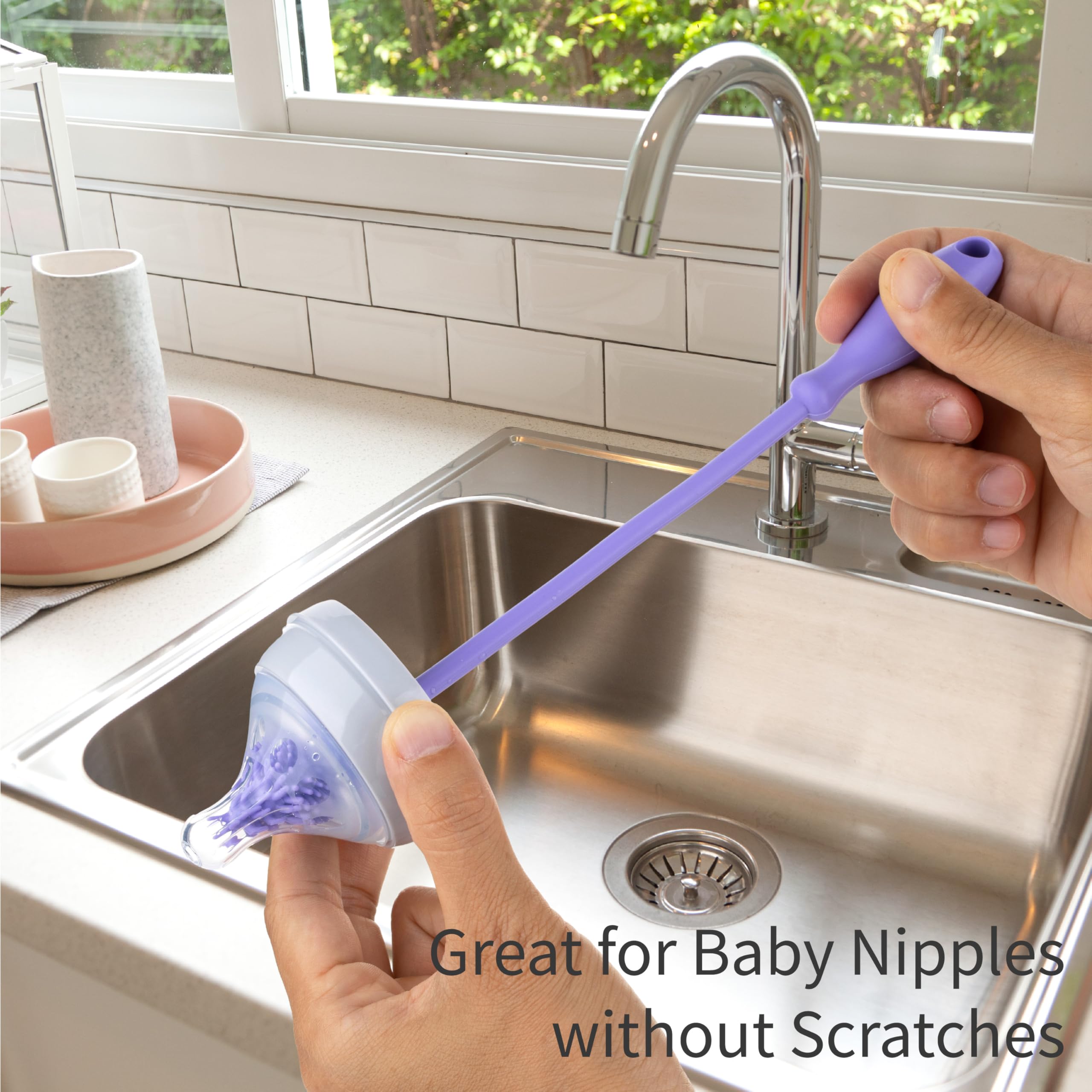 A-Brush plastic-bottle-cleaner shows safe cleaning for durable plastic bottles.