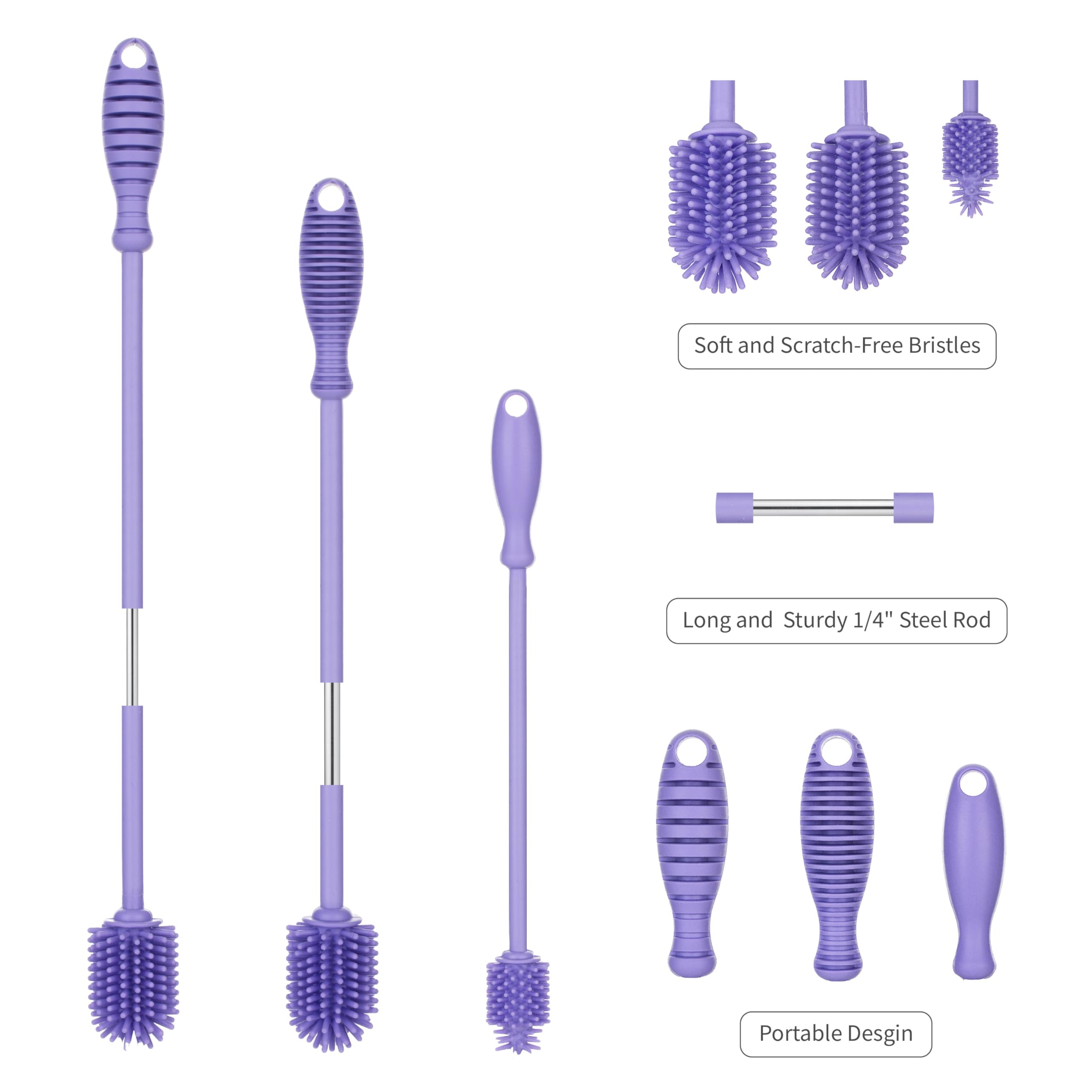 A2S Protection A-Brush silicone-bristle cleaner delivers gentle, thorough scrubbing on glass or plastic.