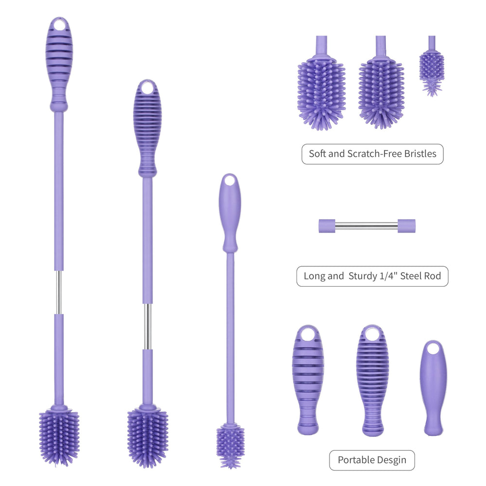 A2S Protection A-Brush silicone-bristle cleaner delivers gentle, thorough scrubbing on glass or plastic.