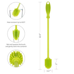 A2S Protection A-Brush silicone bristles closeup for thorough cleaning inside bottles