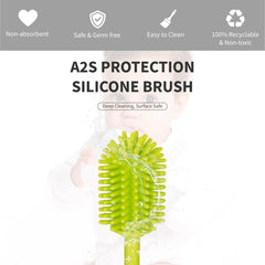 A2S Protection A-Brush water bottle cleaning illustrates versatile silicone brush