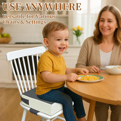 AAAini booster seat dark grey secure strap for safe fit on various chairs