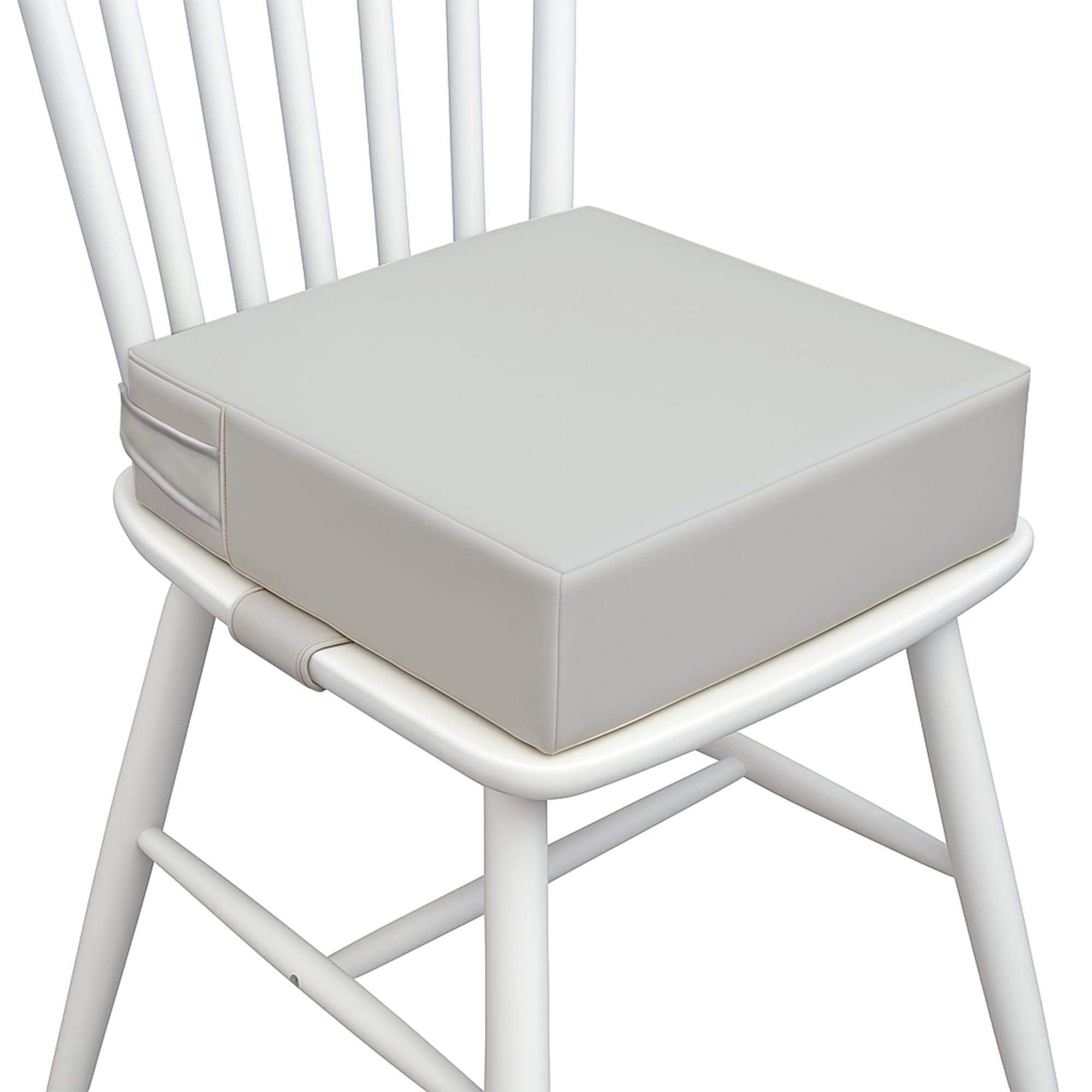 AAAini booster seat front view highlights secure straps for stable dining on the go.