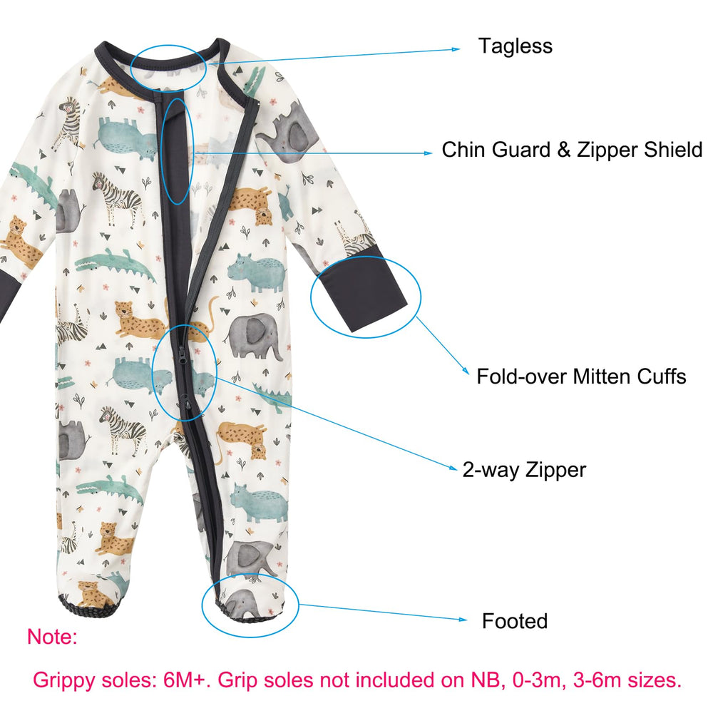 Aablexema coverall 2-way zipper close-up for easy diaper changes.