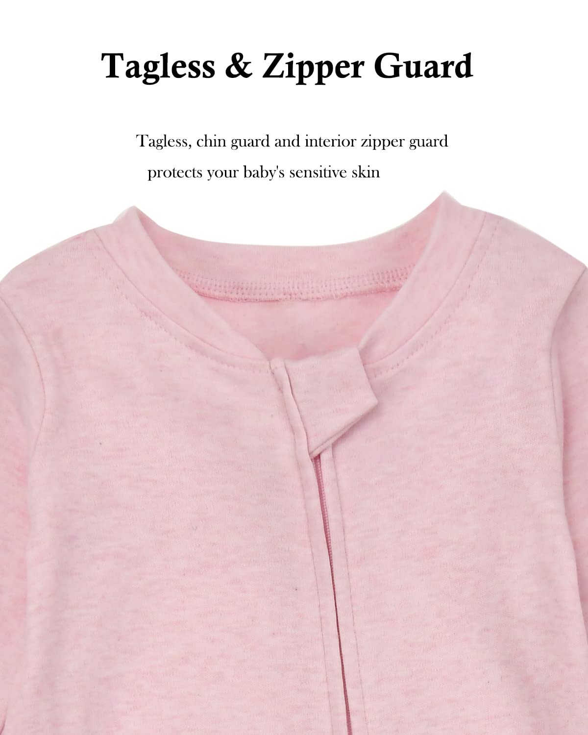 Aablexema baby footie pajamas featuring front zip for easy dressing and diaper changes.