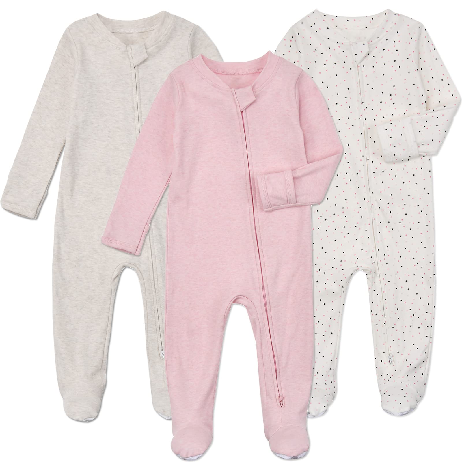 Aablexema baby footie pajamas in soft cotton fabric for gentle all-day comfort.