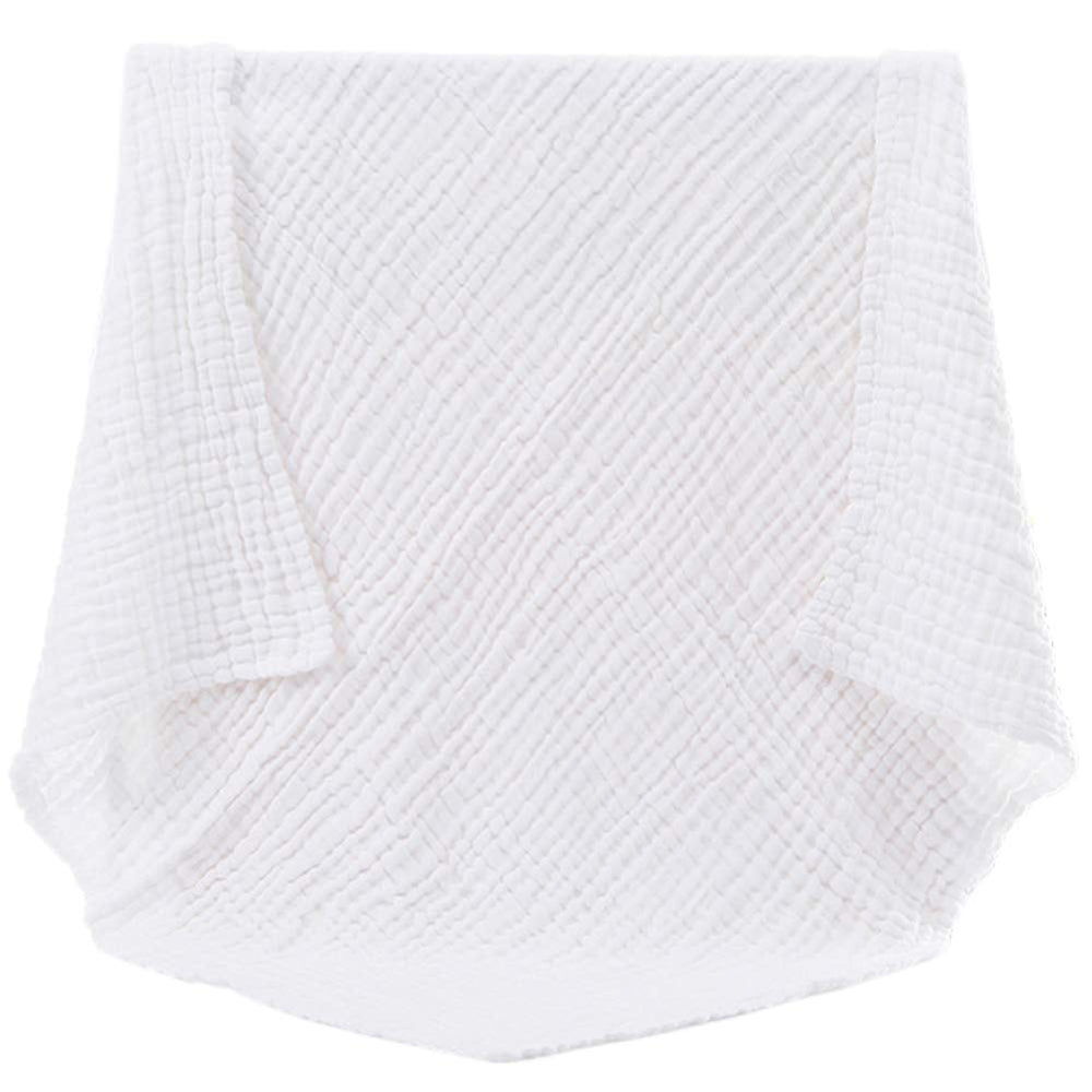 Aablexema Baby Muslin Towels Swaddle Blanket in White-Blue for wrapping and nursing