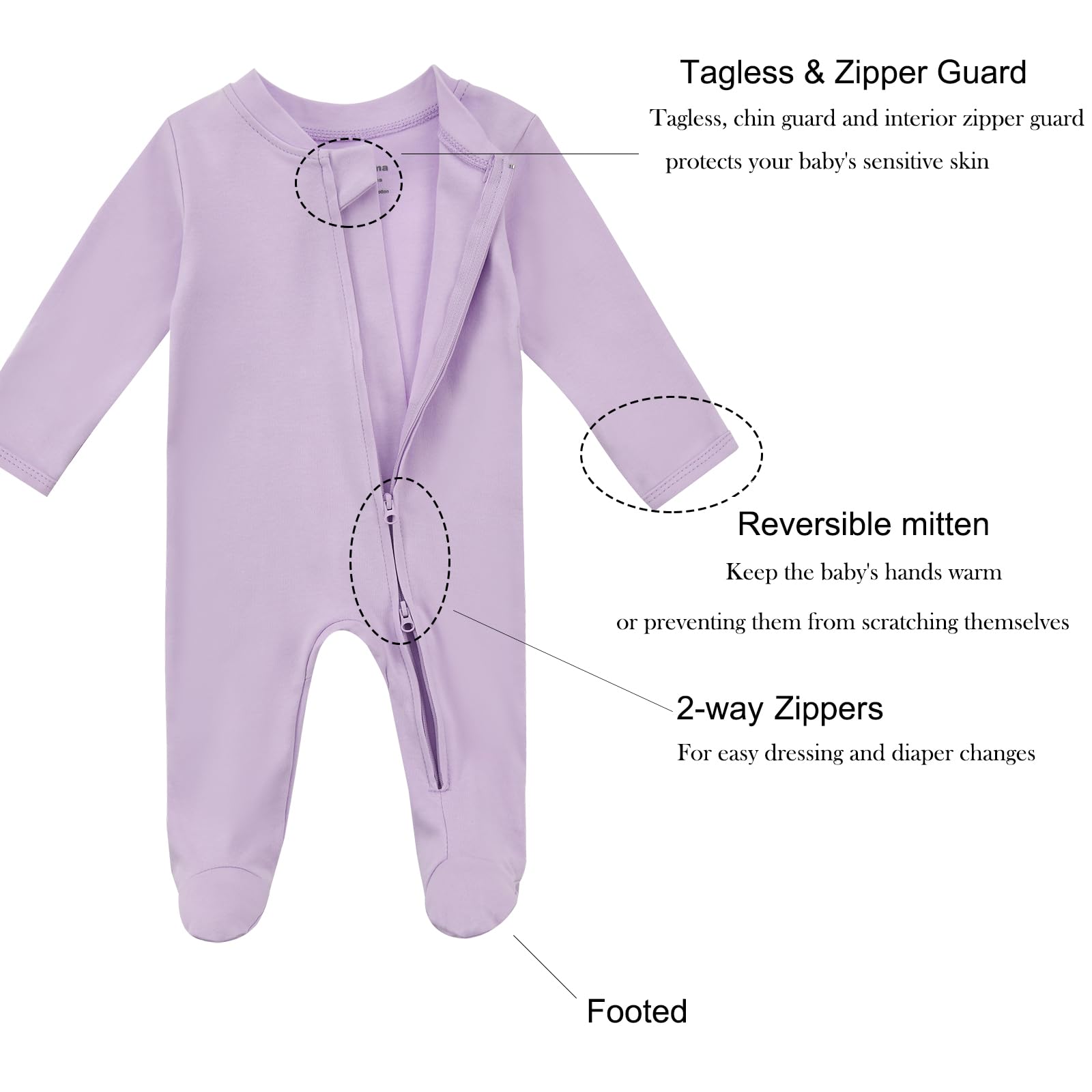 Aablexema built-in mittens keep delicate faces safe from scratches.