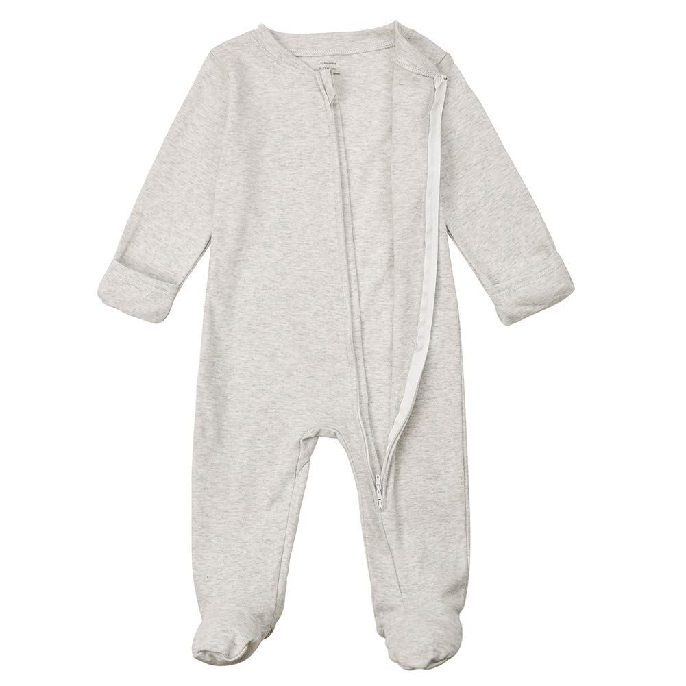 Aablexema zip-front pajamas with safety tab aids easy dressing and diaper changes.
