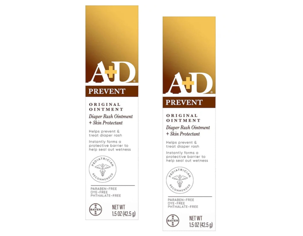 A&D Diaper Rash Ointment Original tube close-up, easy-to-apply barrier for diaper changes.