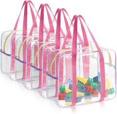 AAUQHOO 4pack PVC toy storage bags large front view for tidy playroom organization