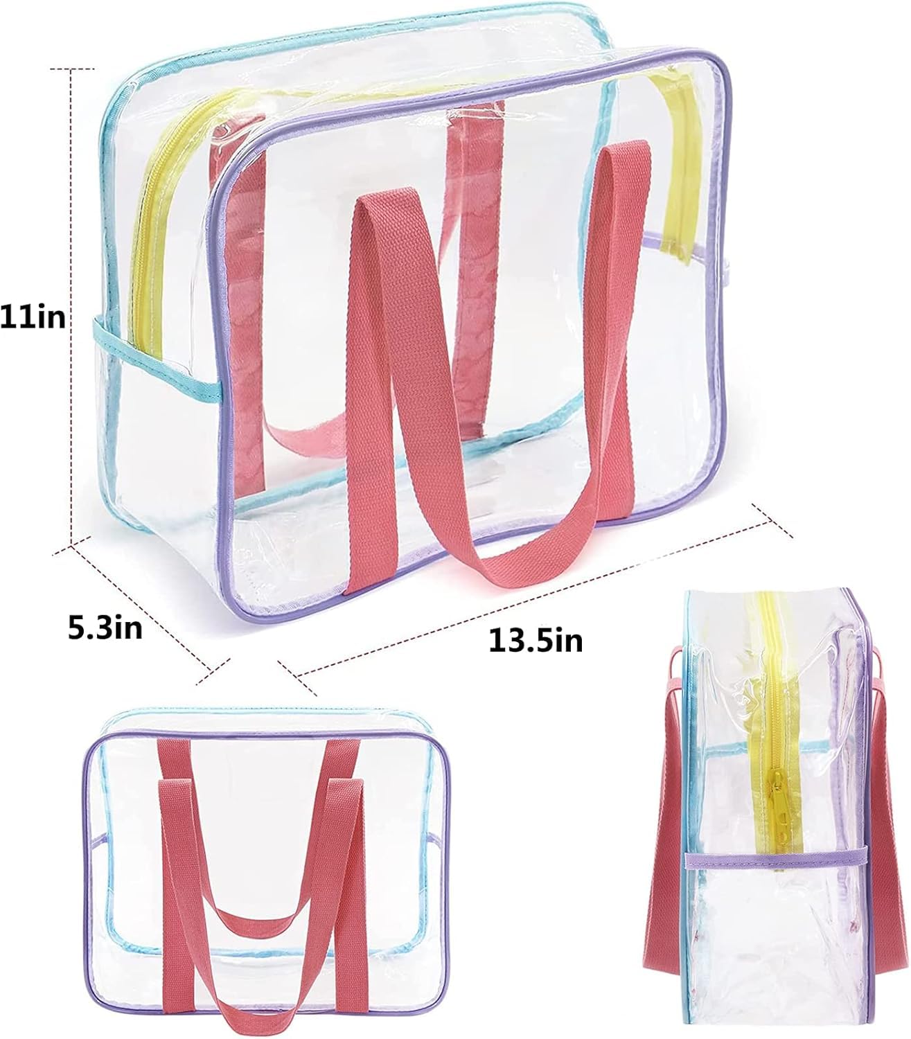 AAUQHOO 4pack PVC toy storage bags mesh pocket for manuals