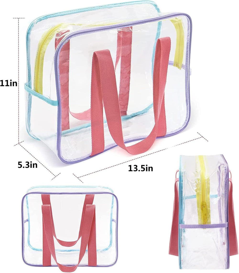 AAUQHOO 4pack PVC toy storage bags mesh pocket for manuals