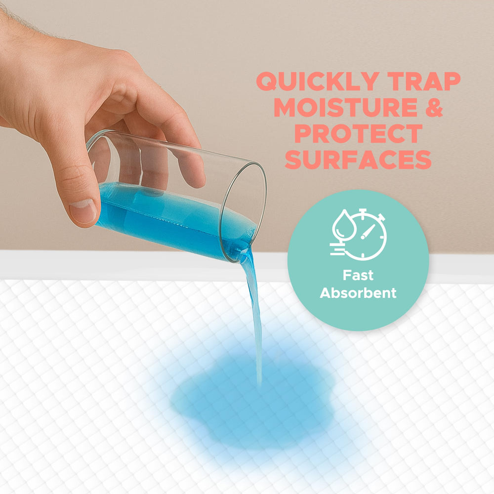 ABABY REFRESH disposable changing pads leak-proof backing keeps the surface dry.