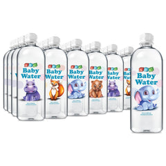 ABC Baby Water 16.9oz bottle with cute animal labels for easy on-the-go hydration