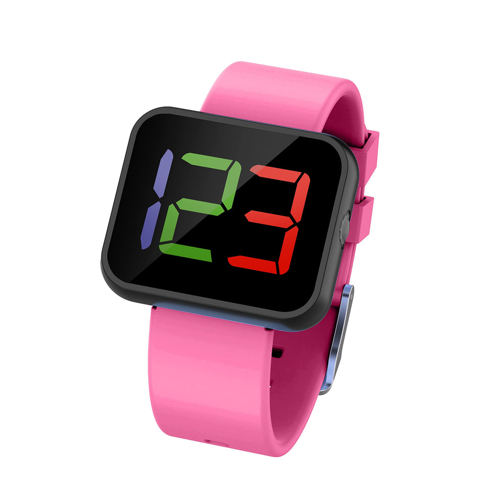 ABC123 Potty Training Watch 3 pink flashing display catches toddler's attention during potty