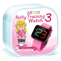 ABC123 Potty Training Watch 3 pink large LED display helps kids learn routines