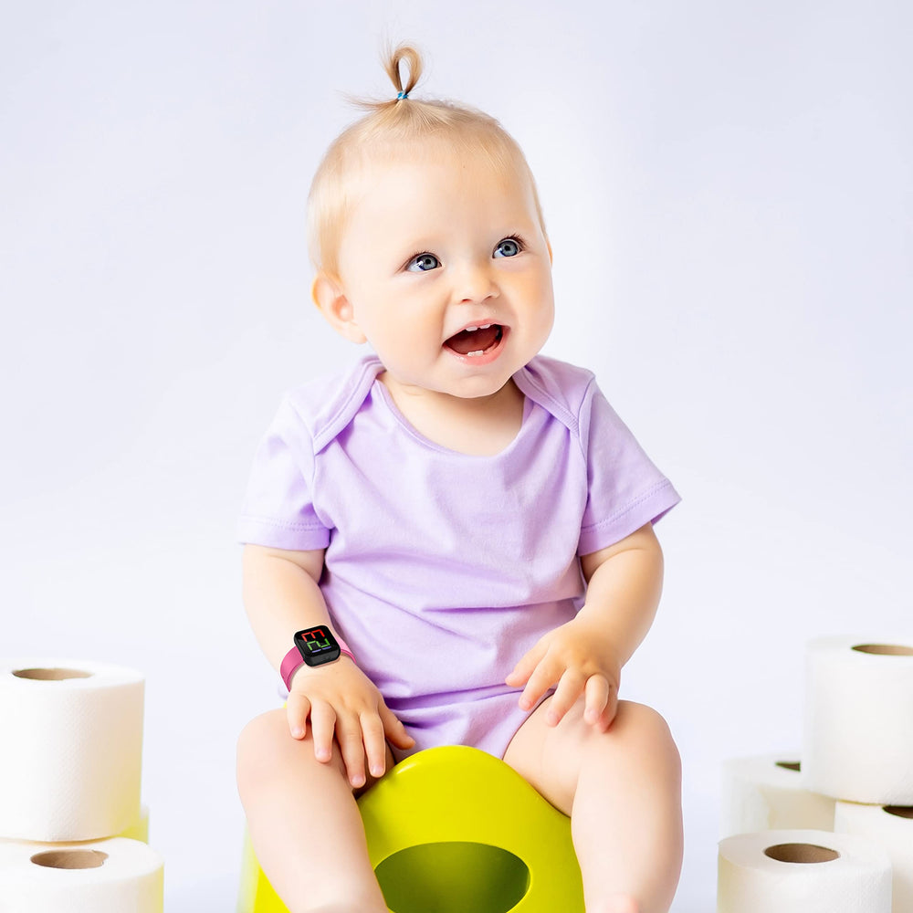 ABC123 Potty Training Watch 3 pink silicone strap feels gentle on skin