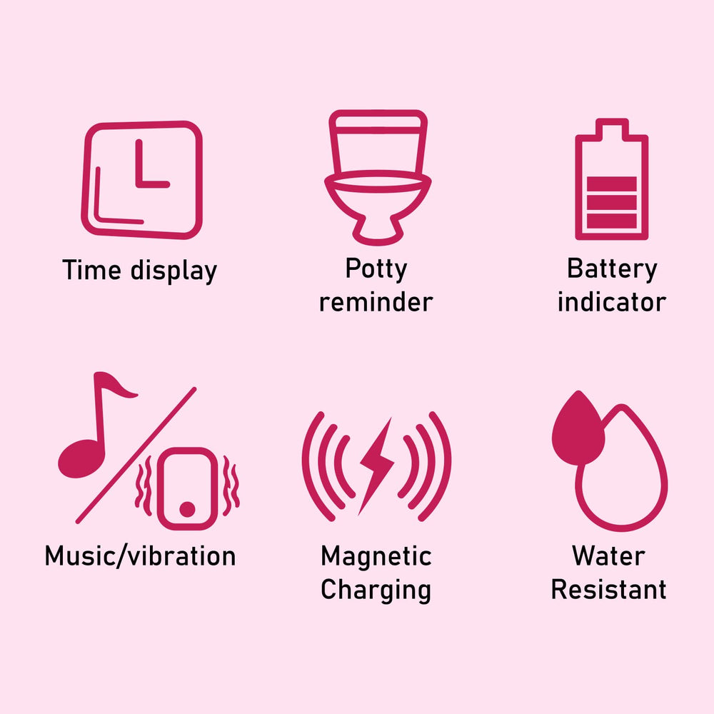 ABC123 Potty Training Watch 3 pink water-resistant design withstands hand washing