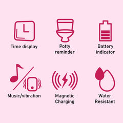 ABC123 Potty Training Watch 3 pink water-resistant design withstands hand washing