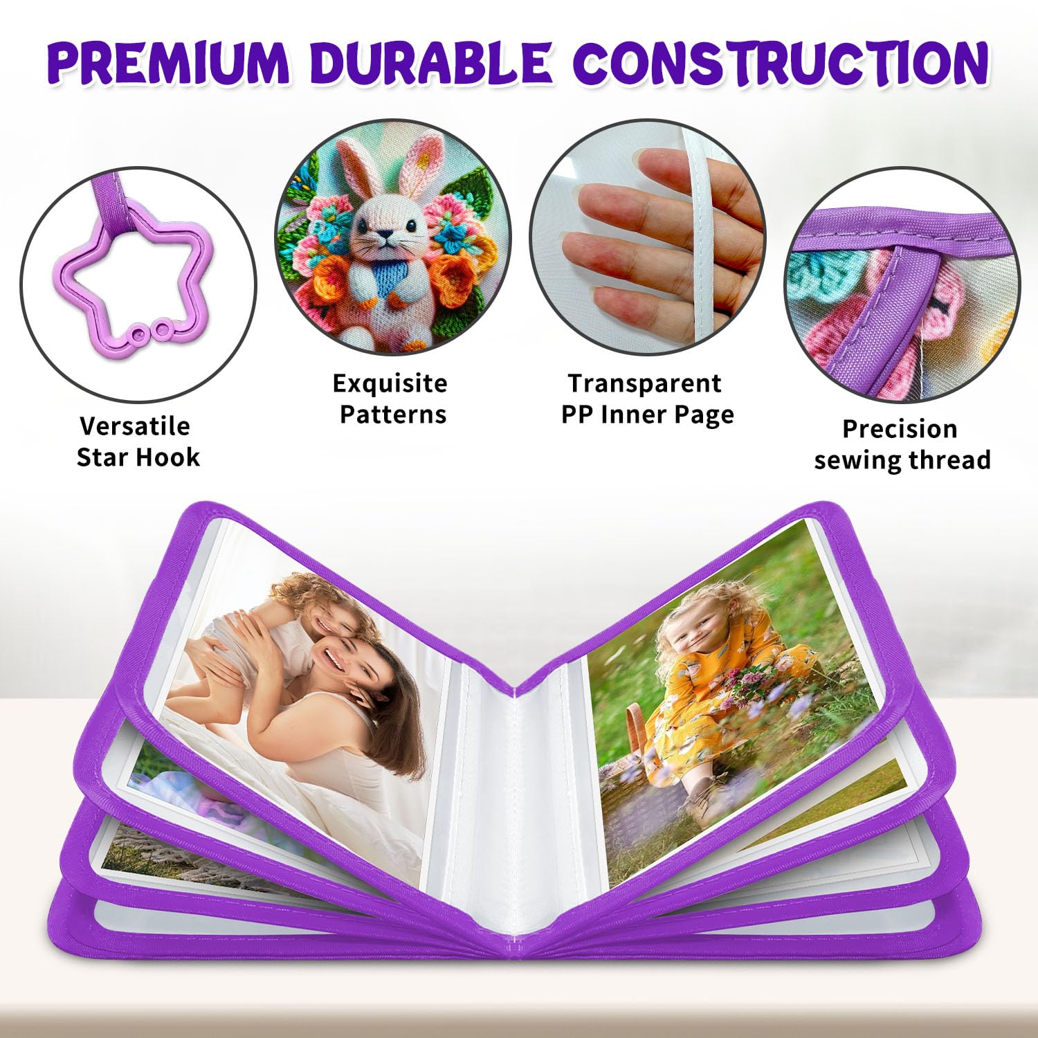 ABCKEY Baby's First Family Album inside pages offer case-ready space for 17 photos.