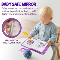 ABCKEY Baby's First Family Album mirror-back invites interactive self-discovery moments.