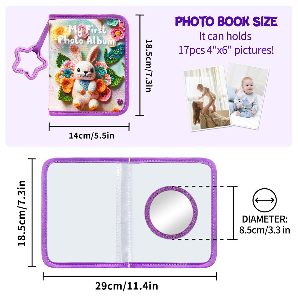 ABCKEY Baby's First Family Album secure hooks help you hang memories easily.