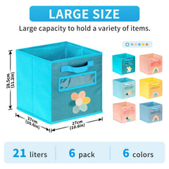 ABCKEY cube storage bin handle and label window shows easy access and sorting.
