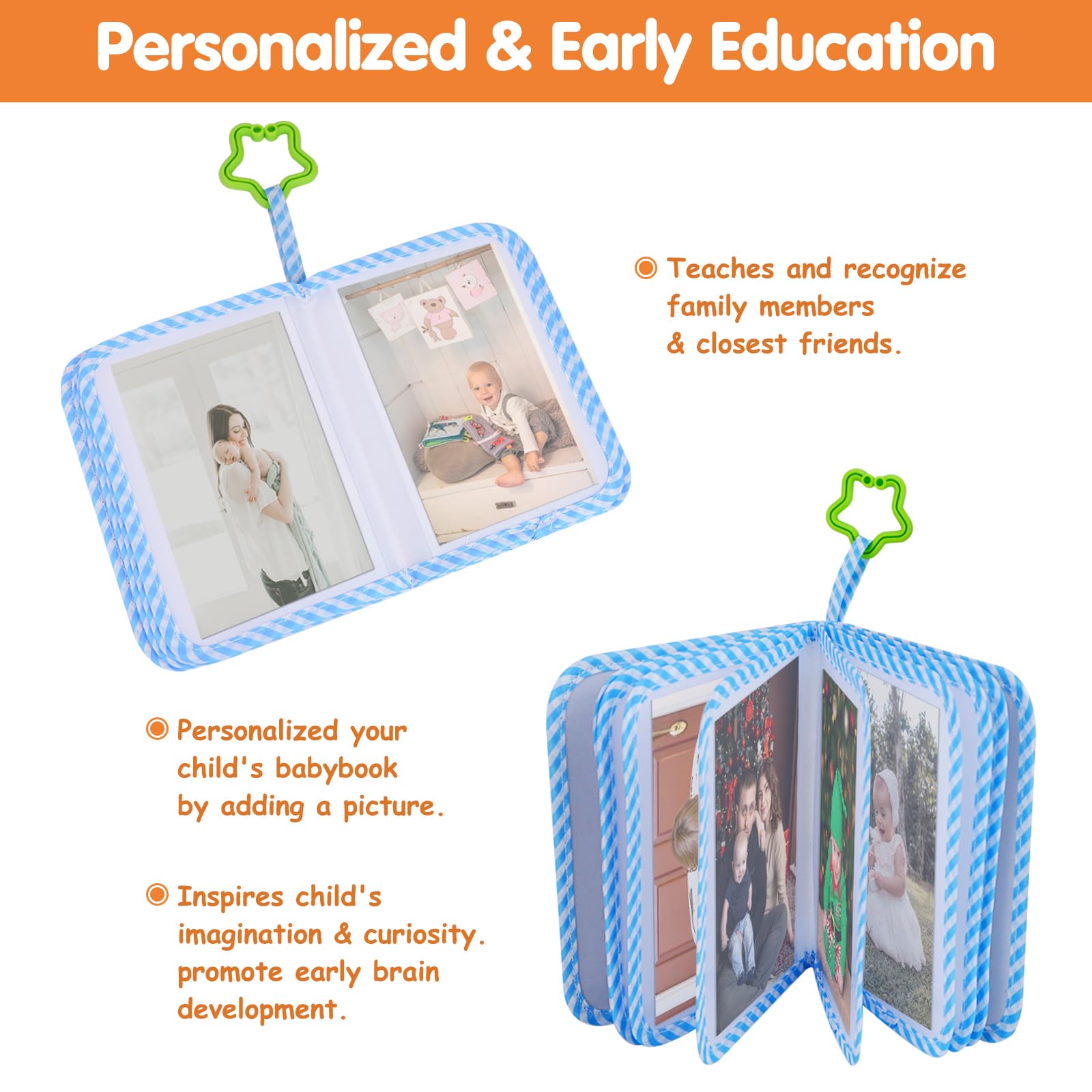 abcxgood baby photo book soft material closeup highlights child-safe fabric.
