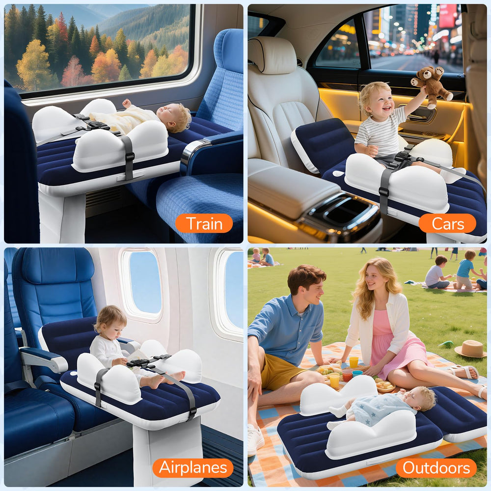 Abdtech airplane bed 3-way guardrail protects against rolling during flight
