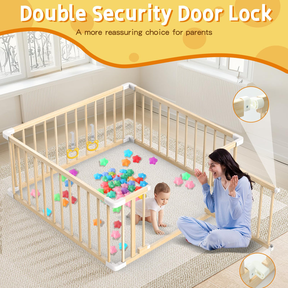 Abdtech Baby Playpen assembly step showing tool-free setup.