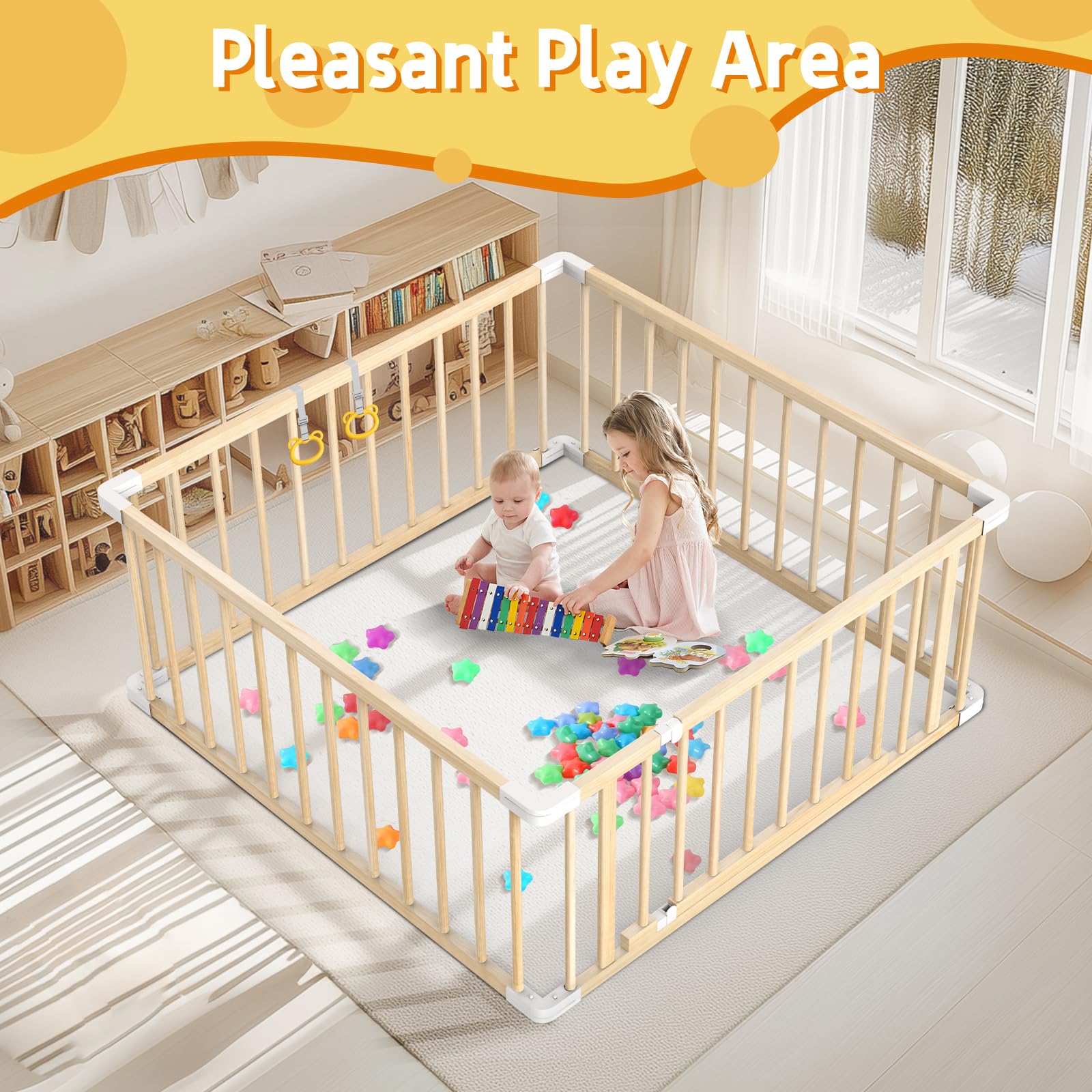 Abdtech Playpen setup outdoors and indoors for versatile use.