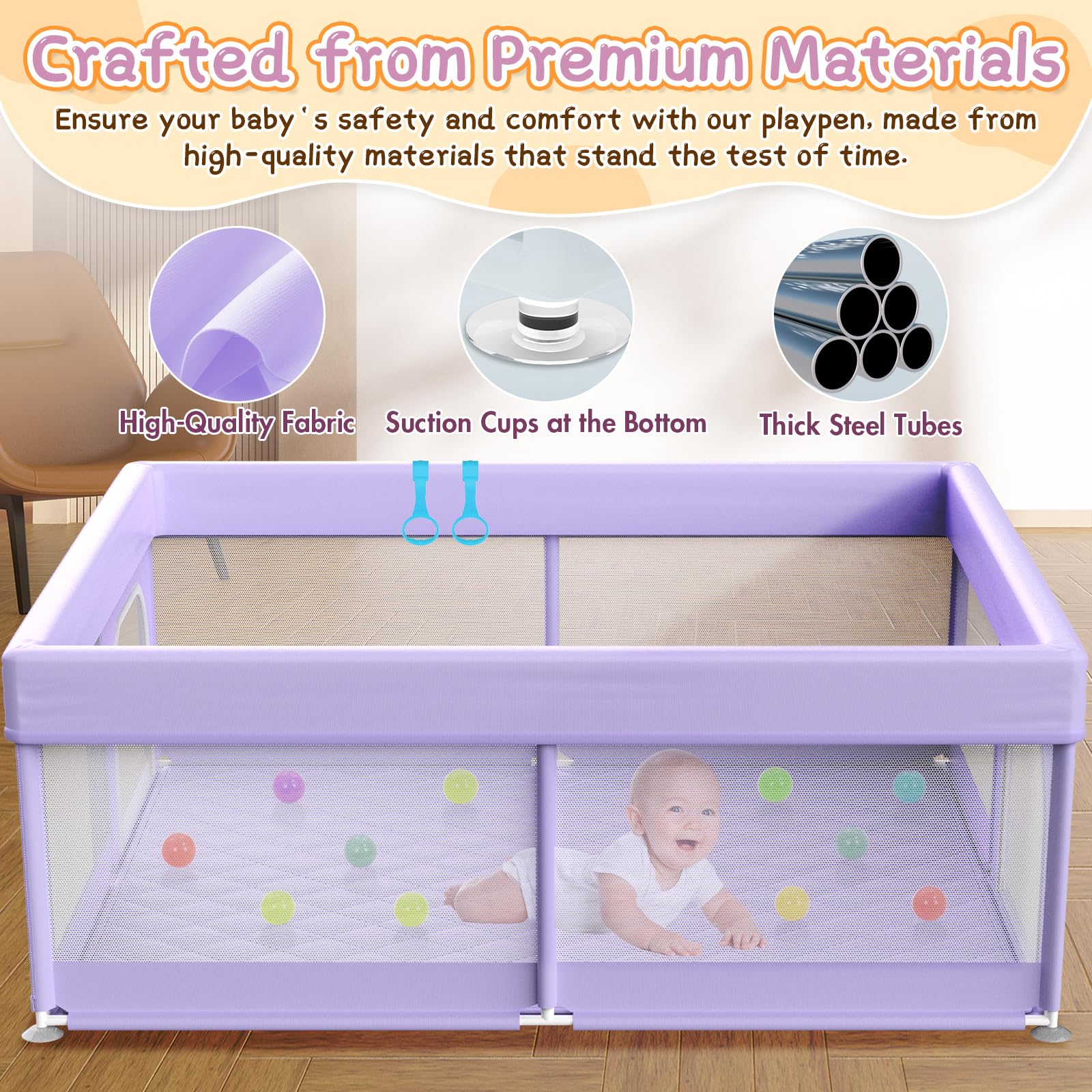 Abdtech baby playpen purple design complements nurseries with durable build