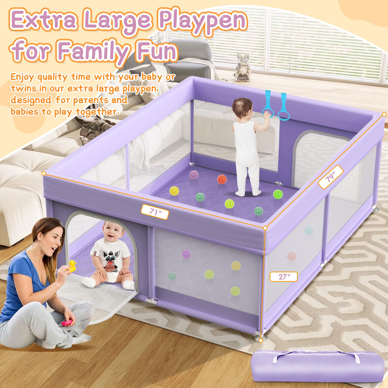Abdtech baby playpen soft mat padding enhances crawling comfort